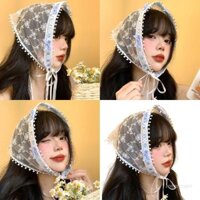 Cô Đơn Thêu Tóc Khăn Ren Bandana Đạo Cụ Ảnh Laciness Turban Cho Người Lớn Trẻ Em Thêu Balletcore Mũ