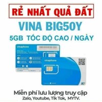 (Có Esim) Sim 4G Vinaphone Big50y chỉ 50k/tháng, 5G/ngày