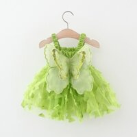 Cô gái bé mùa hè cánh treo váy công chúa rắn sequin lưới váy thiên thần trẻ em