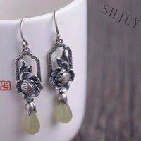 Cô Gái Bông Tai Đẹp Bông Tai Boutique Bông Tai Hoa Mộc Lan S925 Bạc Retro Hoa Mẫu Đơn Phiên Bản Hàn Quốc Ngọc Trai Trắng Ngọc Trai Tính Khí Bông Tai Nữ Trang Sức 99WY