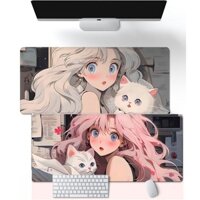 Cô Gái Đẹp Miếng Lót Chuột Bé Gái Quá Khổ Để Bàn Laptop Bàn Phím Miếng Lót Hoạt Hình Chống Trơn Trượt Đệm Mềm