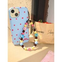 Cô Gái Merad Donut Đính Hạt Dây Điện Thoại Di Động Chất Lượng Cao Đính Hạt ccd Camera Chống Mất Dây