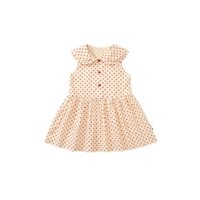 Cô gái Polka Dot không tay váy 2024 bé phiên bản Hàn Quốc búp bê cổ ngọt gió