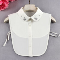 Cổ giả nữ áo sơ mi cổ giả dễ phối áo len voan cổ trang trí áo giả cổ áo đính cườm phụ kiện ME7R