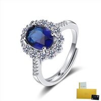 [Có giấy chứng nhận gra] Nhẫn Sapphire thanh lịch hình trái tim đại dương mới màu đá quý nhẫn kim cương xanh