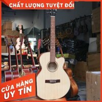 [Có Guitar 3/4] Đàn Guitar Acoustic VG- DEM Mặt Gỗ Thông Nguyên Tấm Lưng Hông Hồng Đào- Full Phụ Kiện