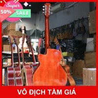 [Có Guitar 3/4] Đàn Guitar Acoustic VG- DEM Mặt Gỗ Thông Nguyên Tấm Lưng Hông Hồng Đào- Full Phụ Kiện