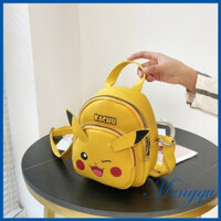 [Có hàng để giao hàng nhanh] Ba lô thời trang Pikachu hợp tác với Pokémon mới, túi đeo chéo dễ thương, chất liệu da PU, túi đeo vai mini cho sinh viên