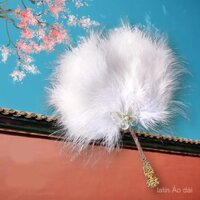 [Có hàng, giảm giá] Quạt lông vũ cổ điển, phụ kiện Hanfu, quạt nhảy cho trẻ em và người lớn, quạt tròn cầm tay