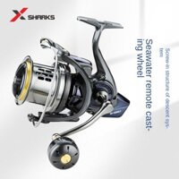 Có hàng, giao hàng nhanh, cuộn dây câu cá Shark Patrol III Slow Pitch, cuộn dây câu dài bằng kim loại, cấu trúc cần câu vít không có khe hở, cuộn dây câu xoay miệng nghiêng.