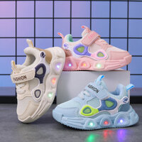 [Có hàng] Giày lưới trẻ em mới 2024 cho bé trai và bé gái, giày phát sáng mềm mại, giày thể thao ma thuật cho trẻ nhỏ