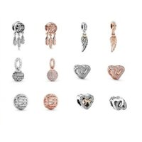 Có hàng Mặt dây chuyền trái tim Dreamcatcher Bạc 925 charm DIY