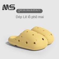 🔥có hàng sẵn🔥Dép Đi Trong Nhà Đế Dày Đục Lỗ Họa Tiết Phô Mai Hoạt Hình Thời Trang Mùa Hè Cho Nữ