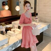 [CÓ HÌNH THẬT - FREE SIZE ĐẾN 52KG] ĐẦM XÒE CHẤM BI PHỐI NƠ ULZZANG XINH XẮN - LÀM ĐẸP GIÁ SỈ GB146