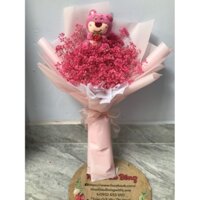 (Có Hỏa Tốc)Bó hoa baby phối gấu dâu