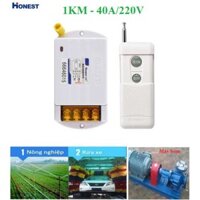 [Có HỌC LỆNH]Công tắc điều khiển từ xa bật tắt máy bơm nước 40A/220V khoảng cách 1Km Honest 6220KD, công tắc wifi