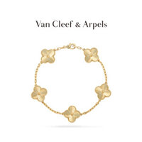 [Có hộp đóng gói] VCA / Van Cleef & Arpels Vintage Alhambra Four Leaf Lucky Series Vòng tay năm hoa vàng K [Túi quà tặng]