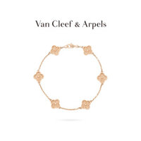 [Có hộp đóng gói] VCA / Van Cleef & Arpels Sweet Alhambra Four Leaf Lucky Series Vòng tay sáu bông hoa vàng hồng [Túi quà tặng]