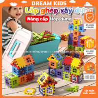 [CÓ HỘP ĐỰNG]Đồ chơi lắp ghép khối xây dựng kiến trúc có cửa mở, bộ LEGO xây nhà giúp phát triển trí thông minh