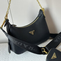 [Có Hộp] Túi xách nữ dây chuyền Hobo mới Prada Túi xách nữ Túi đeo vai thông thường thời trang Túi Messenger