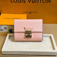 (Có hộp) Ví da thật nữ cao cấp Louis Vuitton LV chính hãng xu hướng thời trang ví gấp ngắn dập nổi M80880