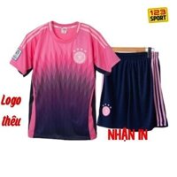 [Có in tên số]Quần Áo Bóng Đá, Đồ Đá Banh Đức hồng 2024 2025 mè kim cao cấp