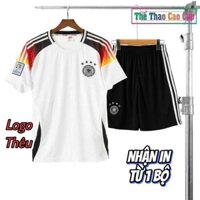 [Có in]Quần Áo Bóng Đá, Đồ Đá Banh Đức Trắng 2024 Thun Mè Cao Cấp