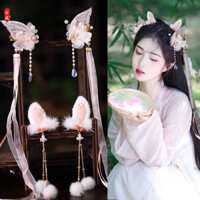 Cổ Kẹp Tóc Nữ Trẻ Em Hanfu Tua Rua Kẹp Mũ Đội Đầu Cặp Kẹp Mới Tết Trung Thu Phụ Kiện Tóc Kẹp Tóc #Fs1122#