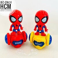 [CÓ KHÓI] Đồ chơi Người nhện Spider man đi xe cân bằng có đèn nhạc xoay 360 độ cho bé yêu siêu nhân siêu anh hùng 0701