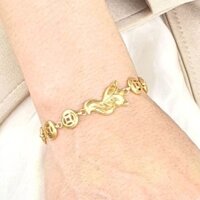 Có Ký Hiệu-Dùng Như Vàng Lắc Tay Hồ Ly Kim Tiền Đơn Giản-Vòng Tay Dùng lâu dài tắm rửa thoải mái không phai