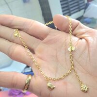 (Có Ký Hiệu-Dùng Như Vàng) Lắc Chân Trái Tim Ngôi Sao Cao Cấp-Dây Chuyền dùng lâu dài tắm rửa thoải mái không phai không