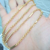 (Có Ký Hiệu -Dùng Như Vàng) Dây Chuyền Nam Ống Trúc Trơn Cao Cấp- Hàng Cao Cấp Dùng Lâu Dài Không Phai Màu