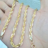 (Có Ký Hiệu- Không Đen) Dây Chuyền Xoắn Ốc Cao Cấp- Vòng cổ dùng lâu dài không kiêng mồ hôi muối