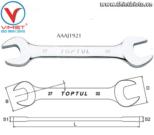 Cờ lê 2 đầu hở Toptul AAAJ1921