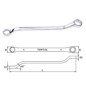 Cờ lê 2 đầu vòng 45 độ Toptul AAAH1719, 17x19mm