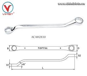 Cờ lê 2 đầu vòng hệ inch 45 độ Toptul ACAH2830