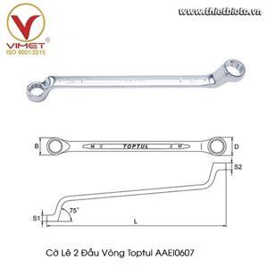 Cờ lê 2 đầu vòng mờ 75 độ Toptul AAEI0607 - 6x7mm