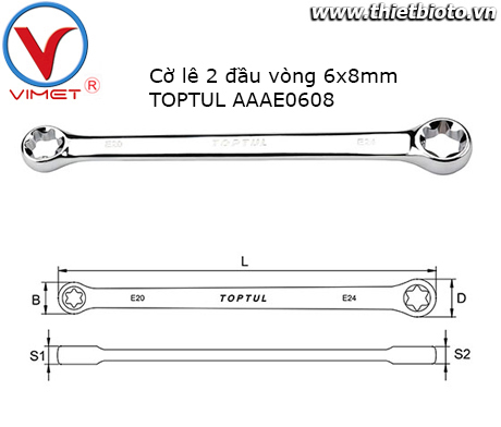 Cờ lê 2 đầu vòng Toptul AAAE0608