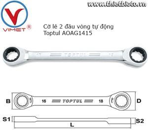 Cờ lê 2 đầu vòng tự động TOPTUL 14x15mm AOAG1415