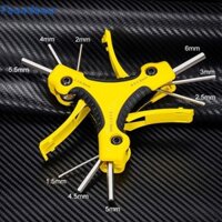Cờ lê Allen có thể gập lại FOUNDTWO, 1.5 / 2 / 2.5 / 3 / 4 / 4.5 / 5 / 5.5 / 6mm Tay cầm tiện dụng Bộ chìa khóa ba trong 1, Dụng cụ sửa chữa tay Metric Cr _ V Độ cứng cao Cơ khí chìa khóa Allen cầm tay