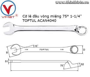 Cờ lê đầu vòng miệng 75° TOPTUL ACAN4040