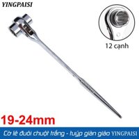 Cờ lê đuôi chuột trắng 19-24 mm, cờ lê giàn giáo tự động YINGPAISI thép CR-V, tuýp giàn giáo đa năng 2 đầu (Màu trắng)