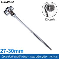Cờ lê đuôi chuột trắng 27-30 mm, cờ lê giàn giáo tự động YINGPAISI thép CR-V, tuýp giàn giáo đa năng 2 đầu
