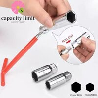 Cờ lê tay cầm T-Bar GIỚI HẠN NĂNG LƯỢNG, Bộ cờ lê ổ cắm bugi có chốt chữ T 16 / 21mm, Dụng cụ tháo phích cắm bugi bền bỉ 3 trong 1 Dụng cụ sửa chữa xe máy