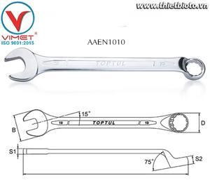 Cờ lê vòng miệng mờ 75 độ 10mm Toptul AAEN1010