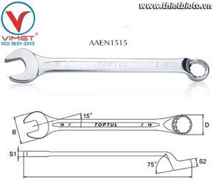 Cờ lê vòng miệng mờ 75 độ 15mm Toptul AAEN1515