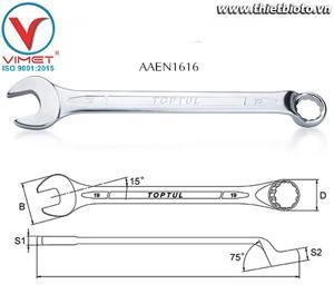 Cờ lê vòng miệng mờ 75 độ 16mm Toptul AAEN1616