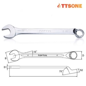 Cờ lê vòng miệng mờ 75 độ Toptul AAEN1919, 19mm