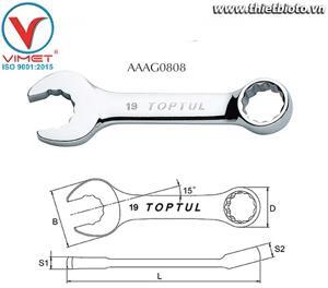 Cờ lê vòng miệng ngắn 8mm Toptul AAAG0808