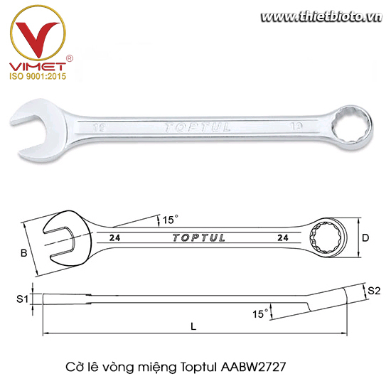 Cờ lê vòng miệng Toptul AABW2727 27mm